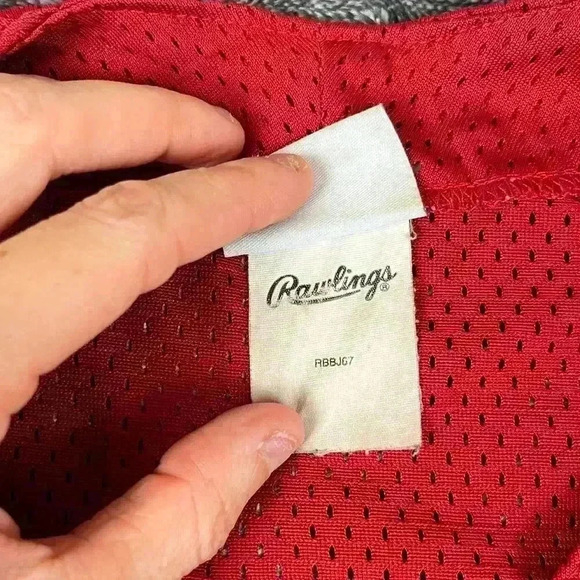 Vtg Rawlings Cyclones #12 USA AAU Baseball Sports Jersey Red Size S Adult - Picture 4 of 16